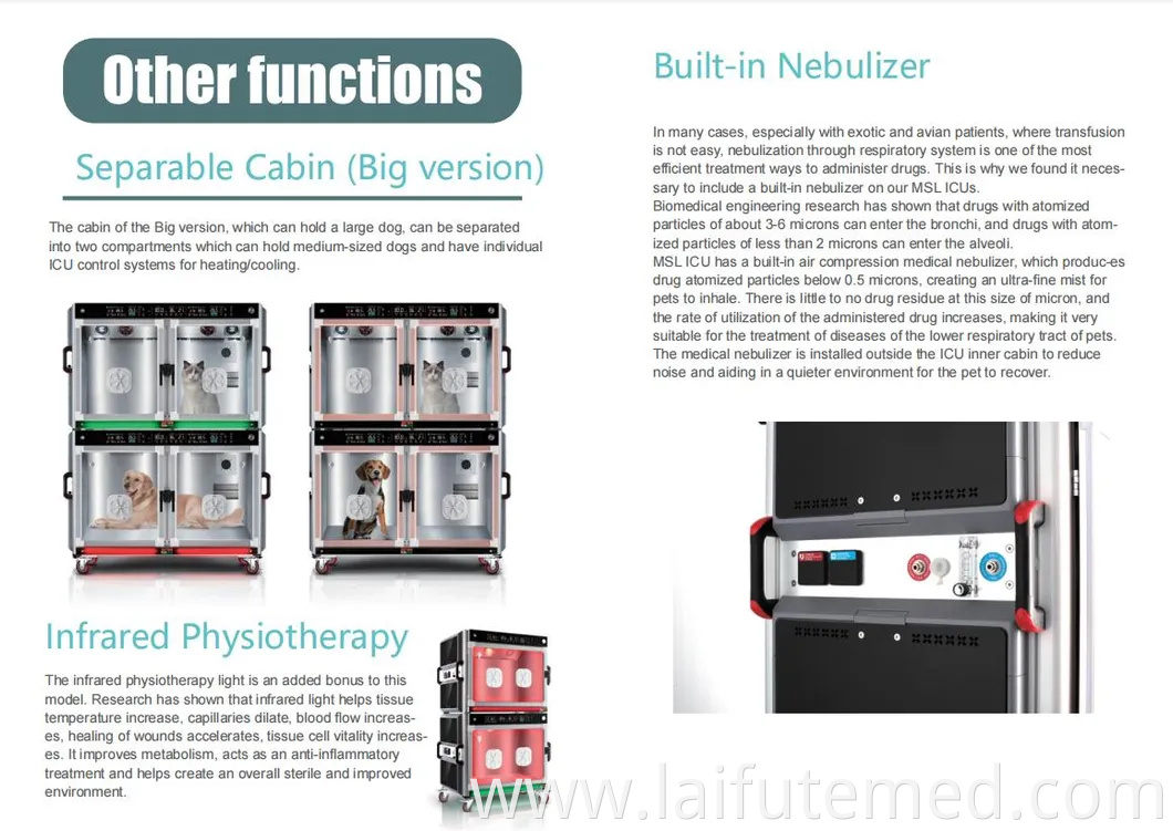 Pet ICU Incubator Animal ICU with Temperature Self-Adaption Adjustment System